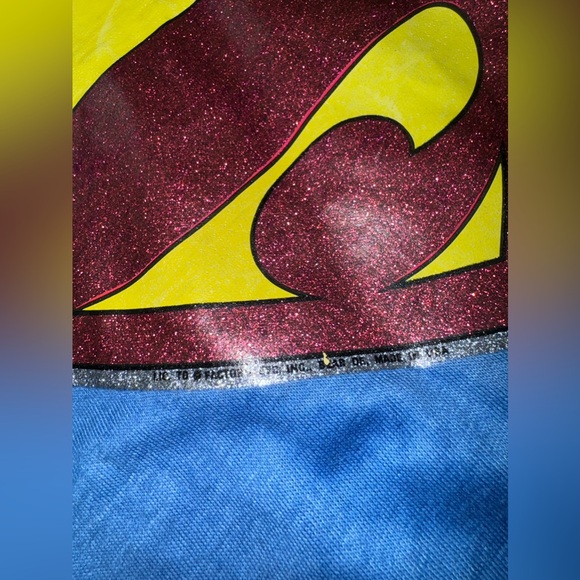 Vintage 70’s Superman Logo Iron On Transfer: Adult XL Blue T-Shirt - Picture 4 of 6